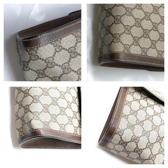 Authentic Gucci Vintage Clutch Bag Sherry Line Brown PVC mn334-113025 - Picture 10 of 16